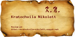 Kratochvila Nikolett névjegykártya